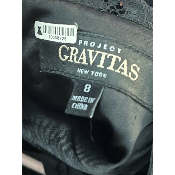 Gravitas Julia Lace Peplum Sheath Dress Black knee length back slit size 8 - Picture 7 of 7